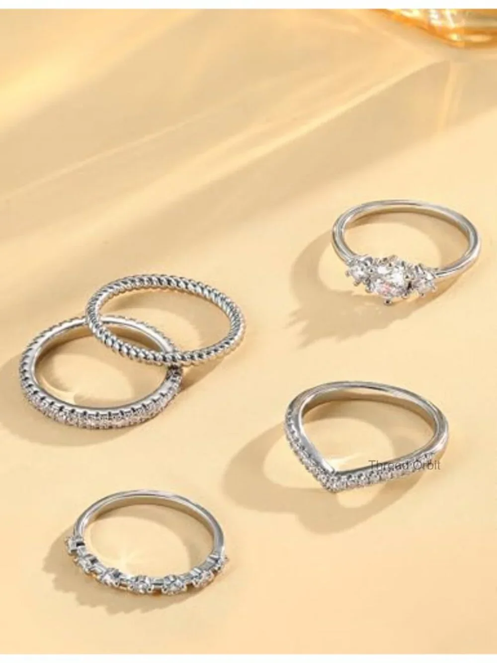 Stackable Rings for Women 14K Gold Plated Non Tarnish Cubic Zirconia Thumb Ring